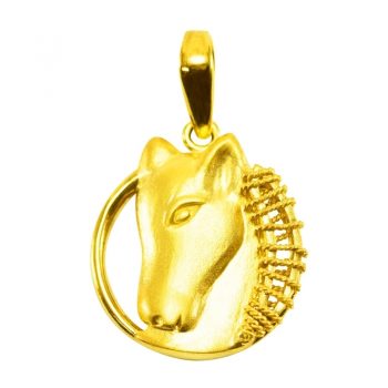 Goldlery 24K Gold "Zodiac" Horse Pendant